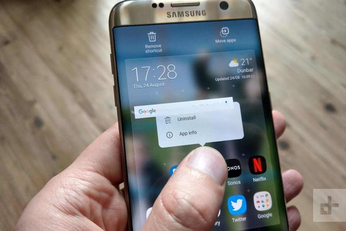 Tampilan menu pilihan uninstall aplikasi di smartphone